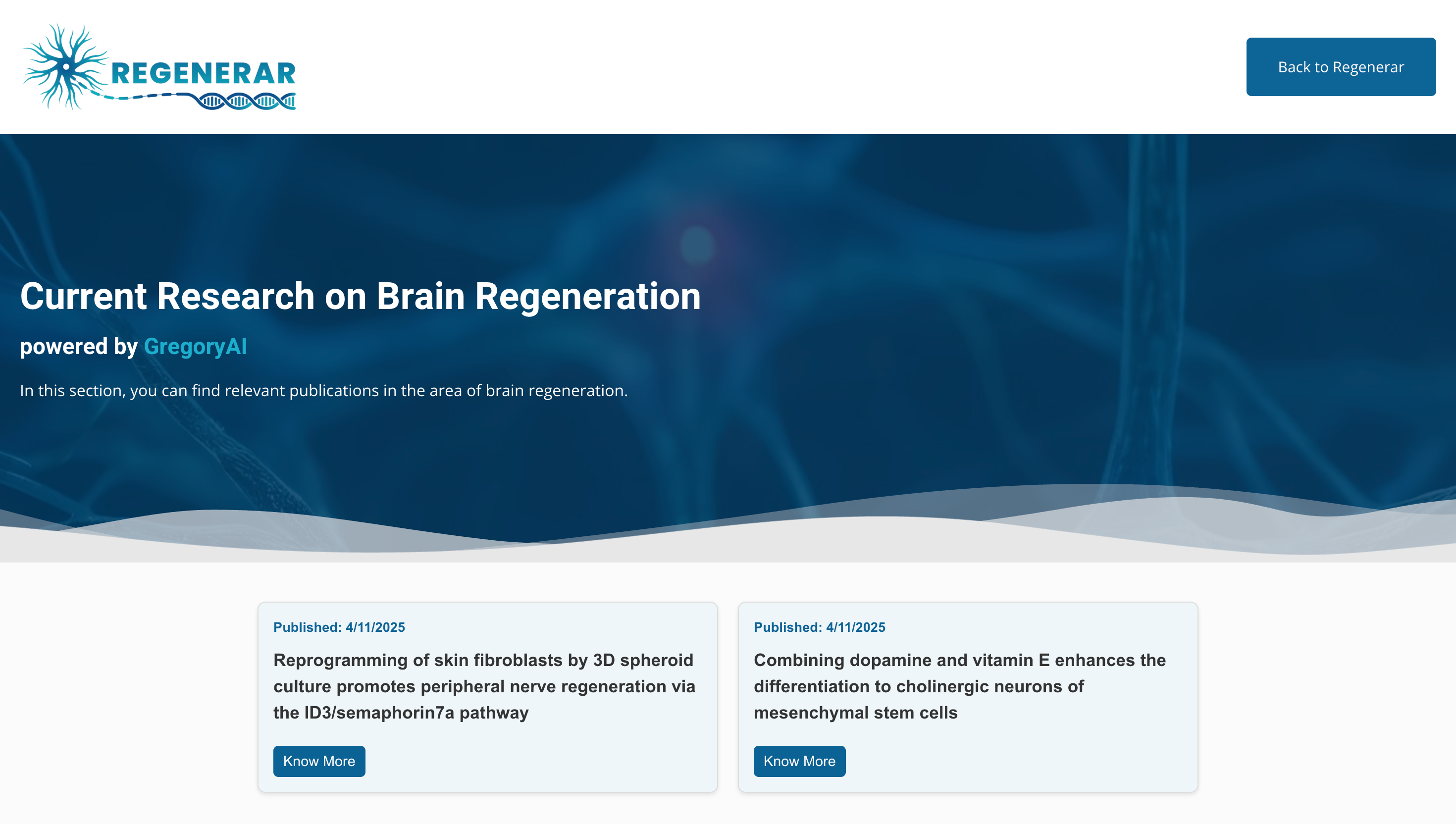 REGENERAR use case screenshot